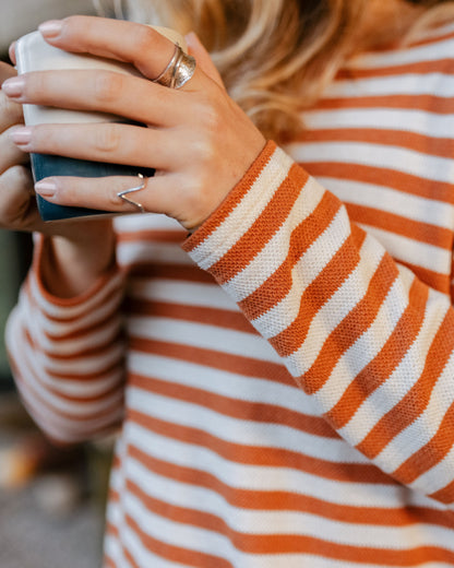 Panorama Striped LS T-Shirt - Glazed Ginger - Lifestyle