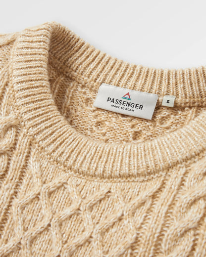 Juniper Recycled Knitted Jumper - Biscuit - Flatlay