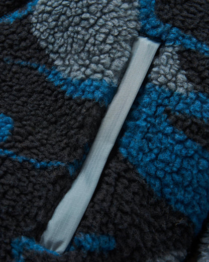 Offroad Recycled Sherpa 1/2 Zip Fleece - Abstract Trails Black - Flatlay