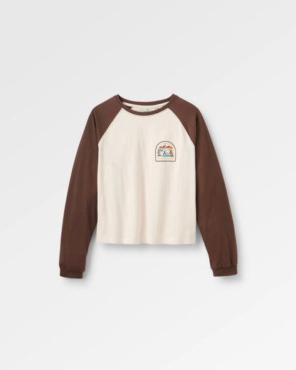 Lost Patch Women's Organic Cotton LS T-Shirt - White Sand - Flatlay