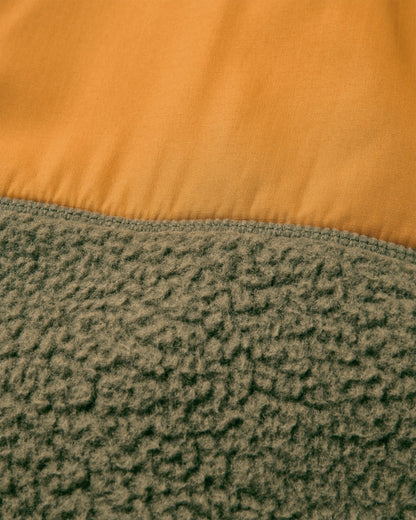 Offgrid Recycled Sherpa Fleece Vest - Dark Olive - Flatlay