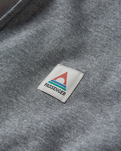 Heritage Full Zip Recycled Cotton Hoodie - Dark Grey Marl - Flatlay