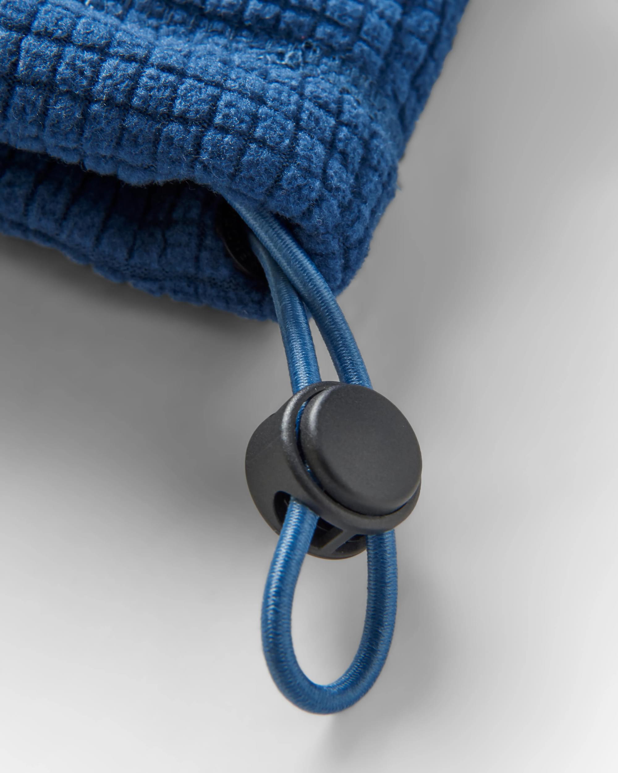 Point Recycled Grid Polar Fleece Hoodie - Dark Denim - Flatlay