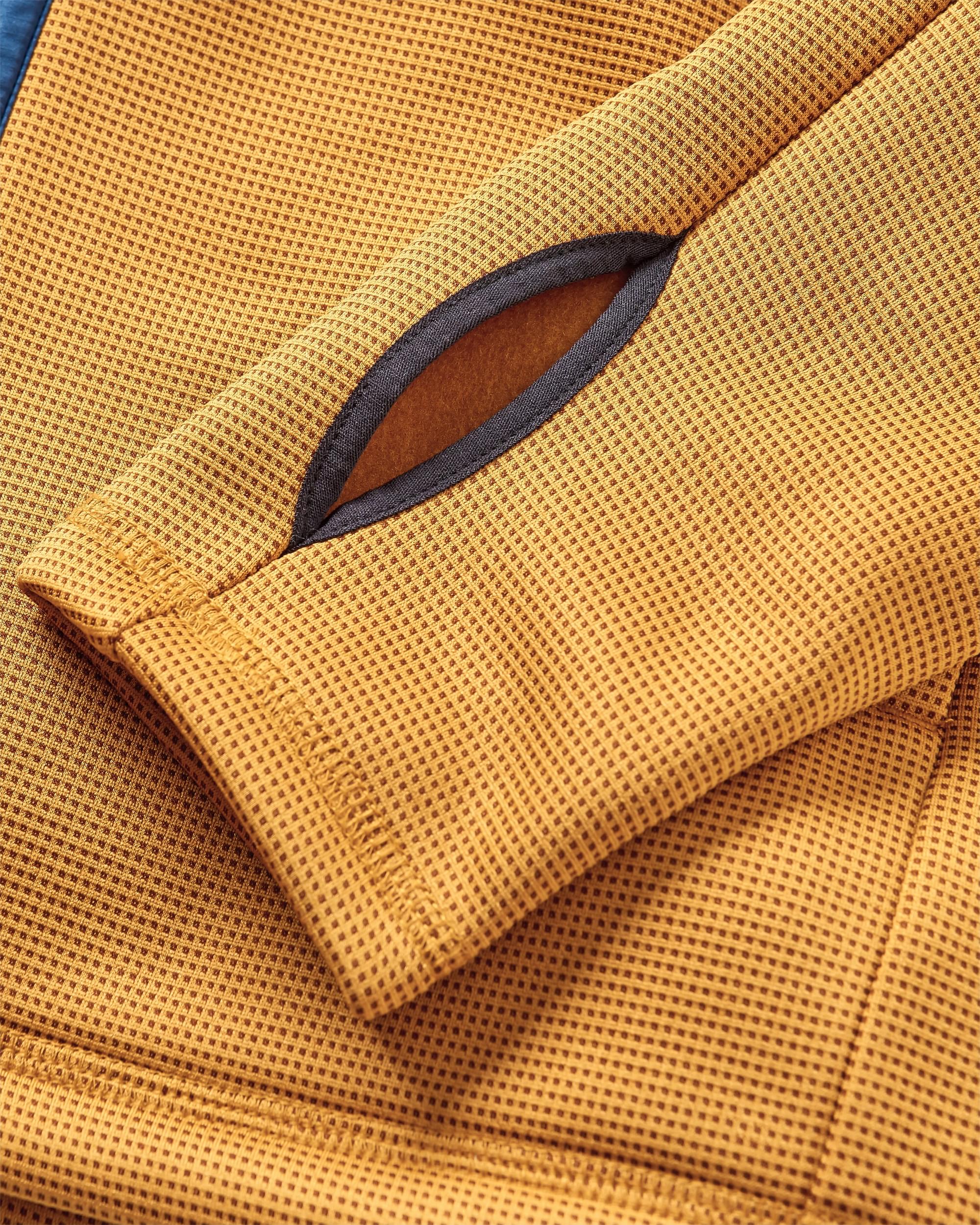 Vertical Full Zip Hooded Recycled Fleece - Dusty Ochre - Flatlay