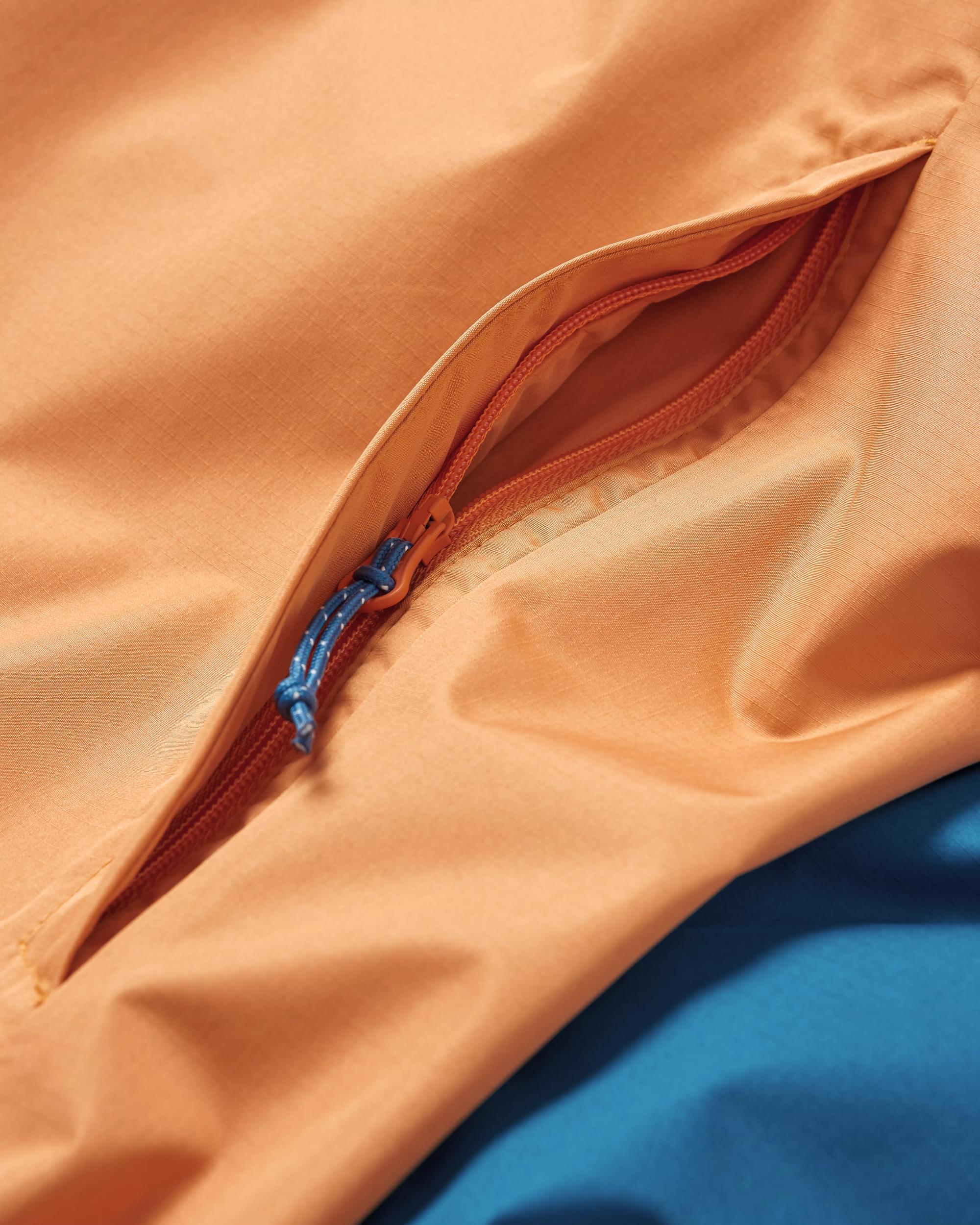 Season Water Resistant Recycled Jacket - Corsair Blue/ Apricot - Flatlay