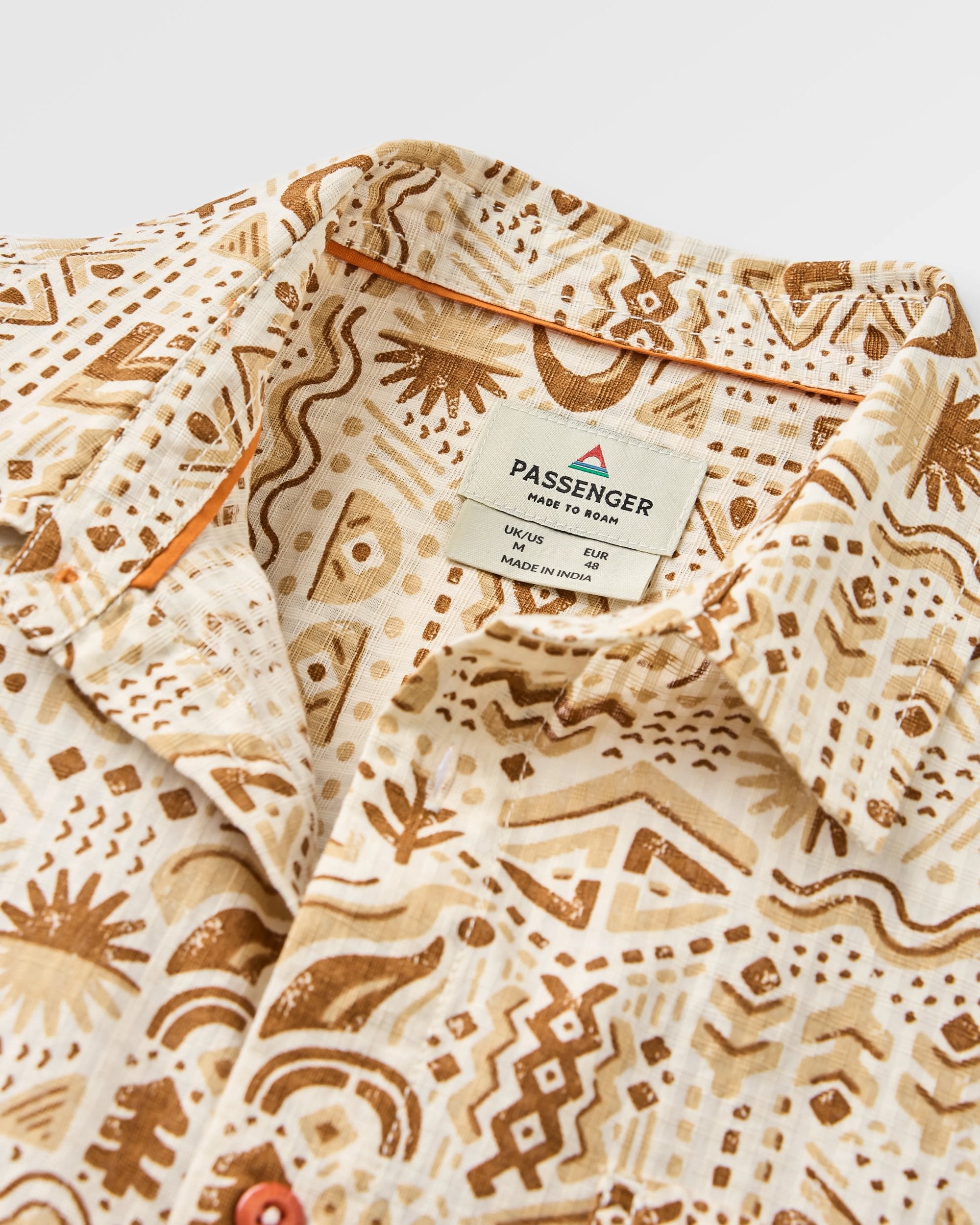 Chill Textured Short Sleeve Shirt - Elemental Geo Birch - Flatlay