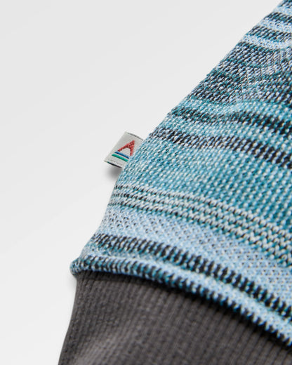 Lagoon Loopback Relaxed Fit Hoodie - Multi Blue Stripe - Flatlay