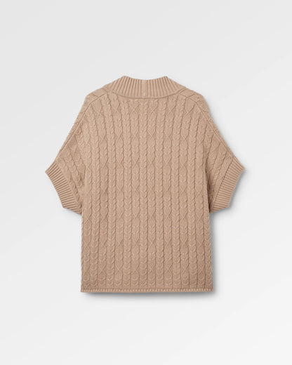 Homely Knitted Cardigan - Simply Taupe - Flatlay