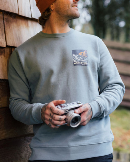 Waves & Trees Organic Cotton Sweatshirt - Stormy Sea - Lifestyle