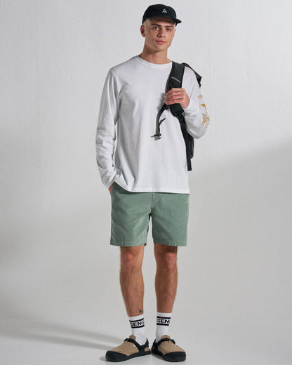Drifter Cord Short - Pistachio - Studio Model