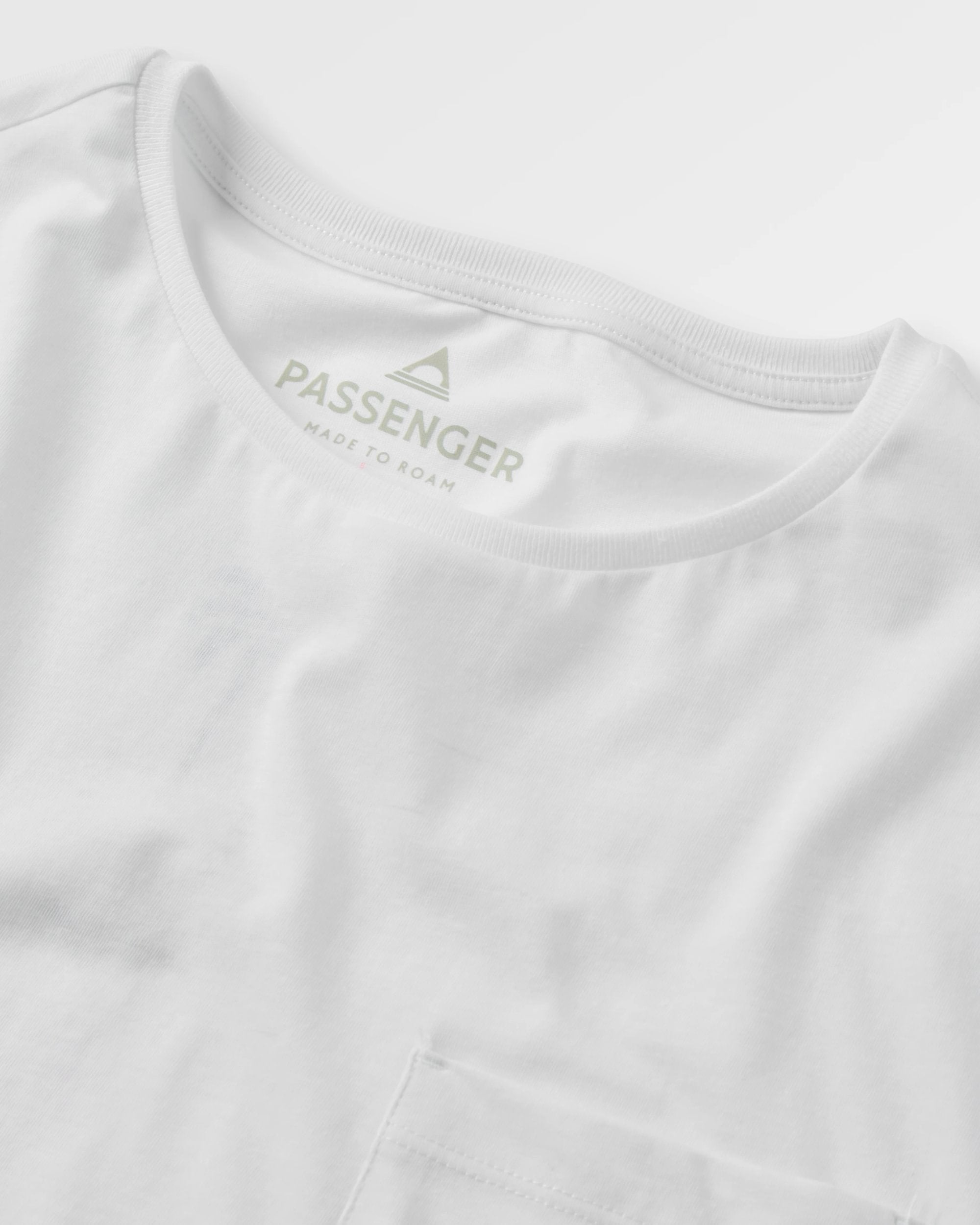 Stack Pocket T-Shirt - White - Flatlay