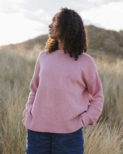 Cove Organic Cotton Knitted Jumper - Pink Haze - Lifestyle