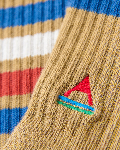 Classic Midweight Crew Socks - Biscuit - Flatlay