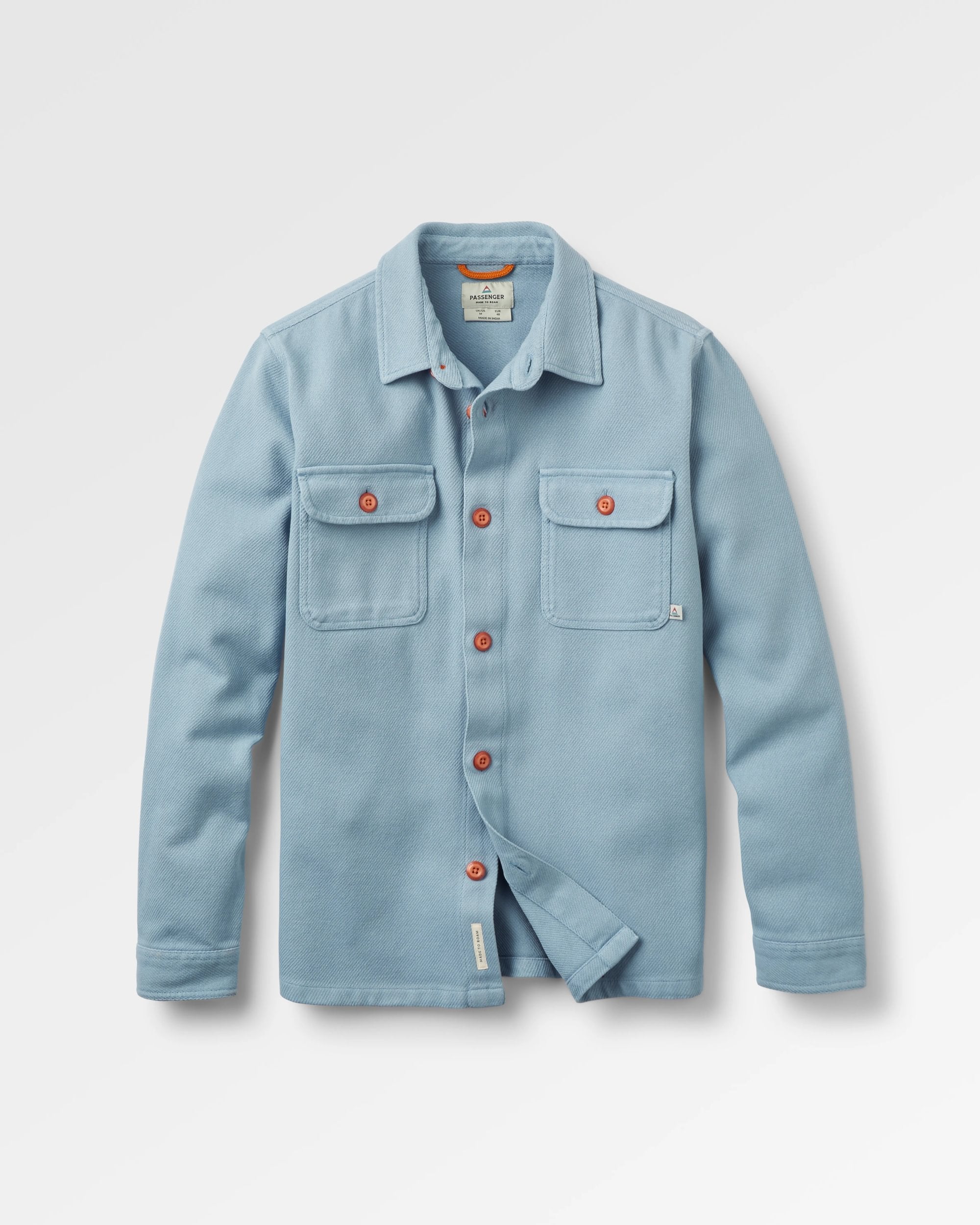 Island Twill Shirt - Faded Denim - Flatlay