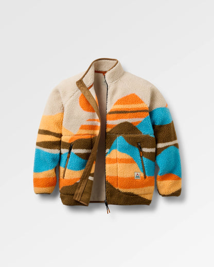 Fairbanks Full Zip Recycled Sherpa Fleece - Mountain Sunset Multi - Flatlay