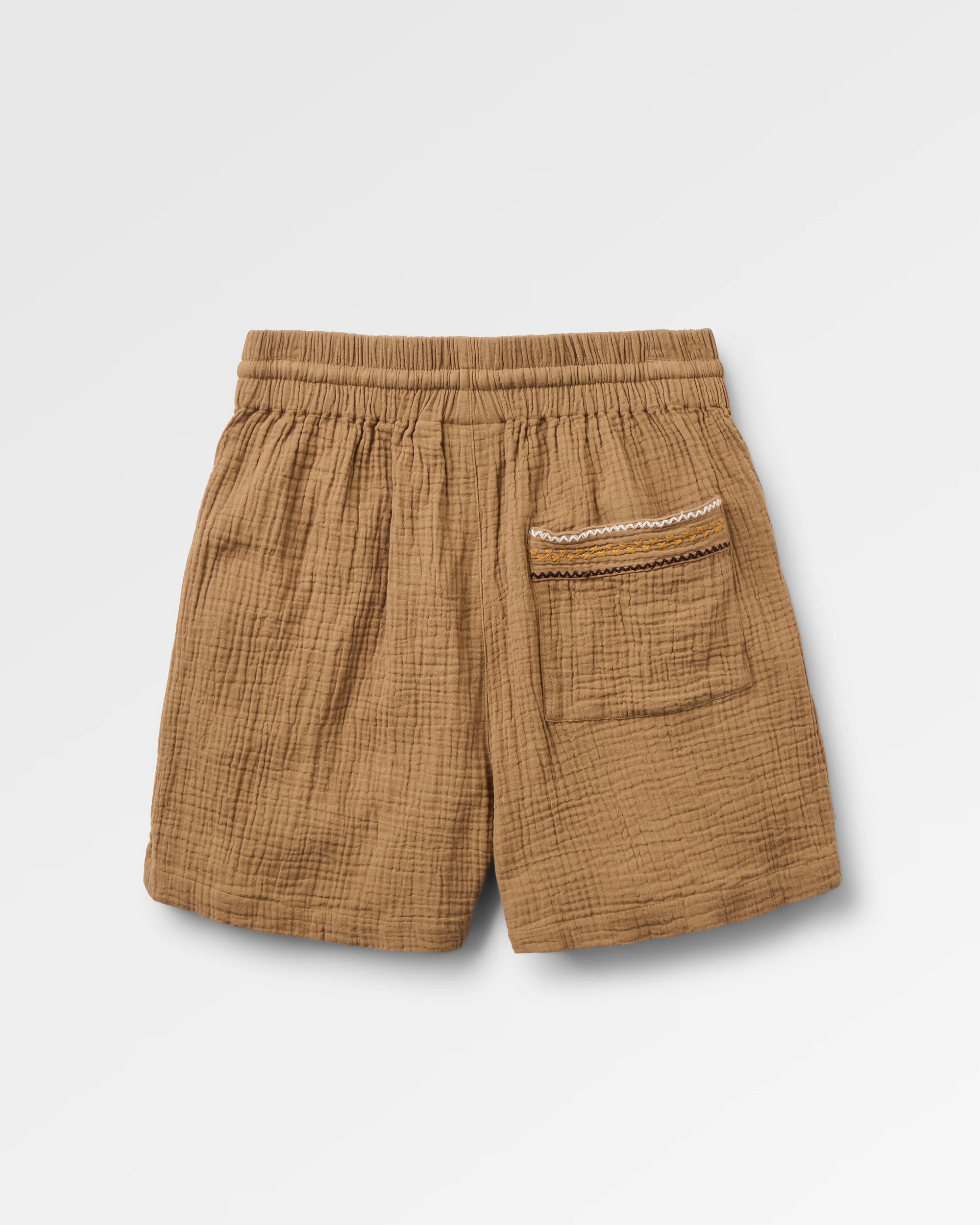 Waveney Cotton Short - Caramel Brown - Flatlay