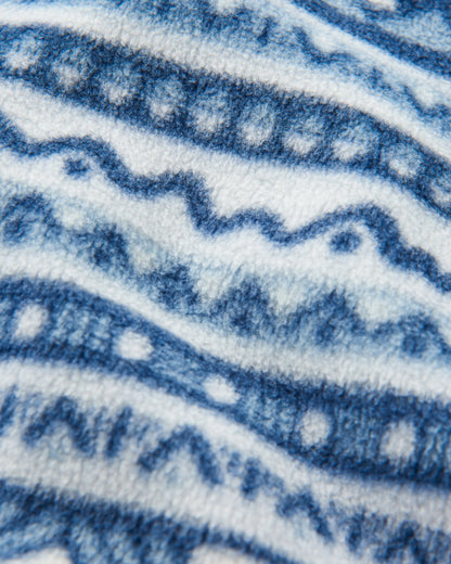 Ebb Recycled Polar Fleece - Mountain Geo Grey Blue - Flatlay