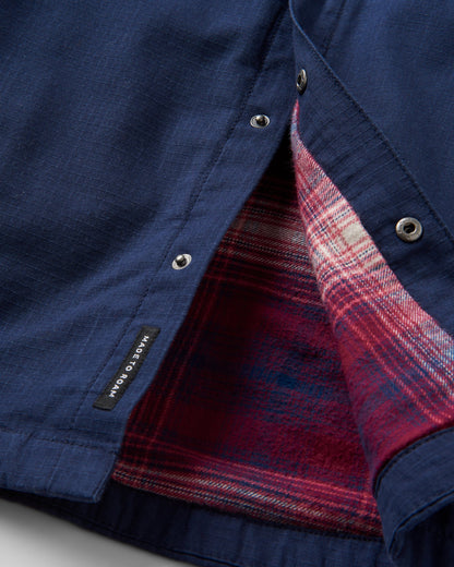 Way Flannel Lined Shirt - Rich Navy - Flatlay