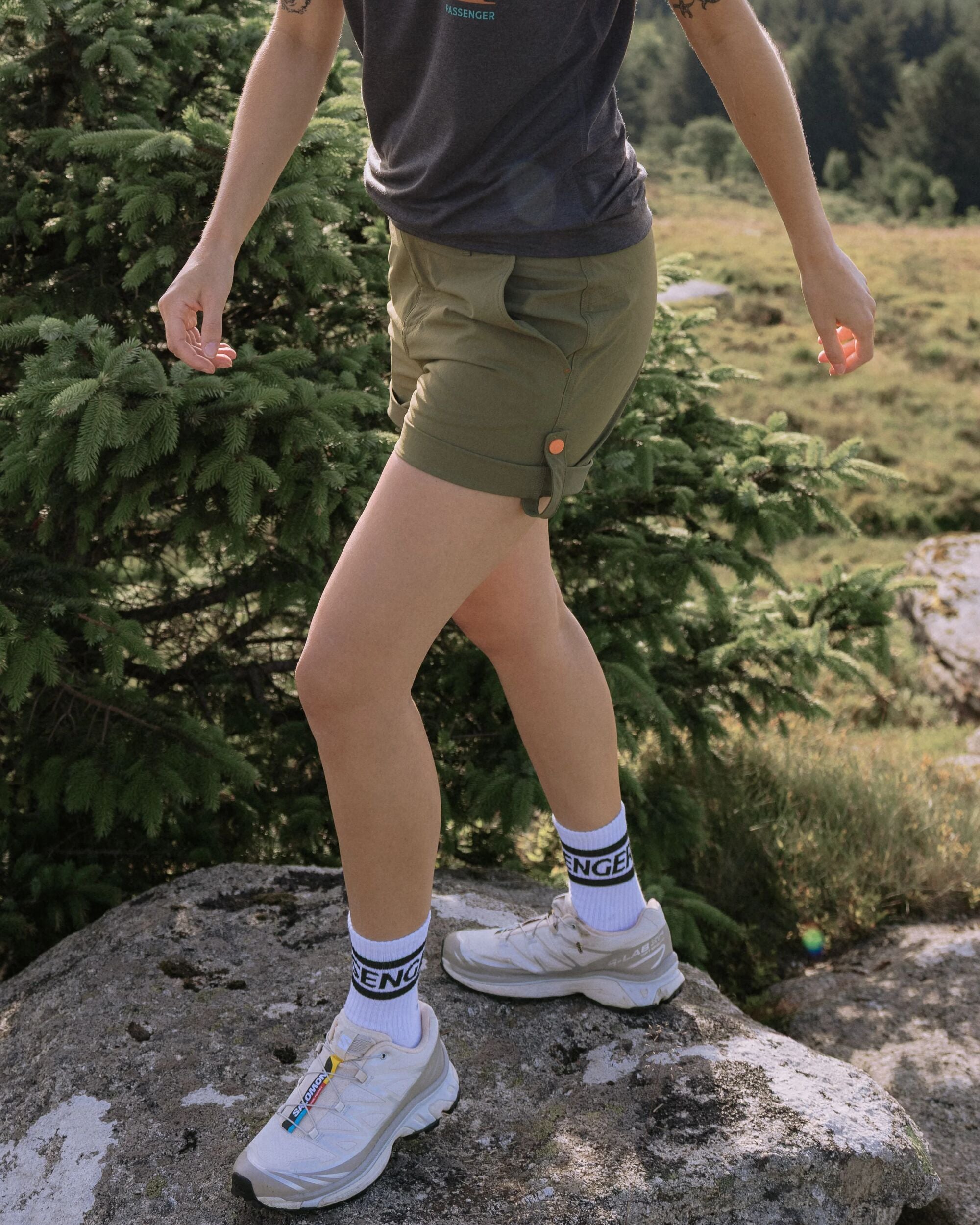 365 Trail Roll Up Short - Khaki - Lifestyle