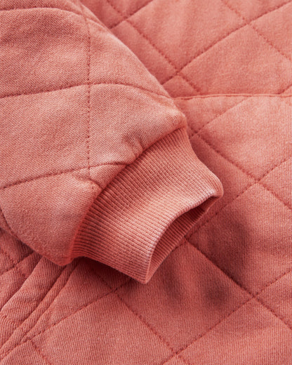 Getaway Recycled Quilted Full Zip Hoodie - Burnt Orange - Flatlay