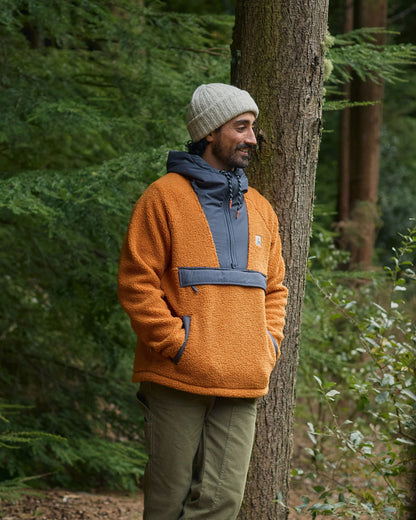 Woodland Recycled Polar-lined Sherpa Fleece - Retro Orange - Lifestyle