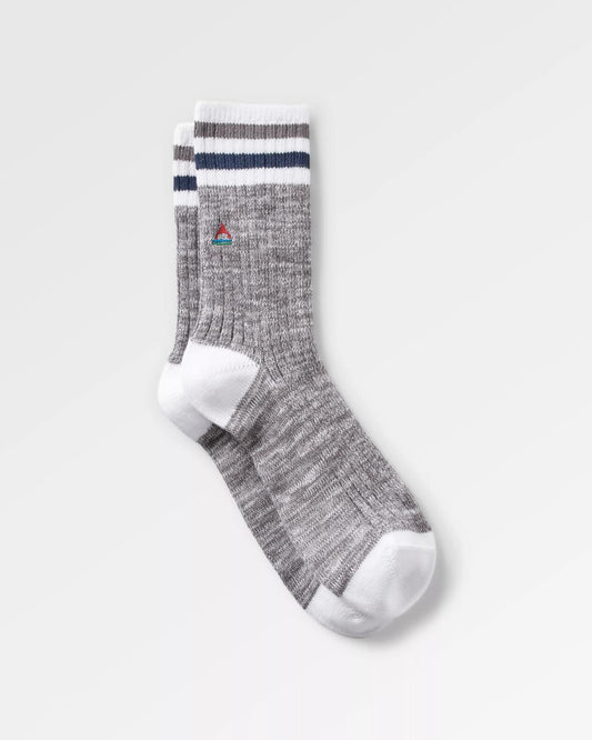 Organic Mid-weight Rib Socks - Grey Marl