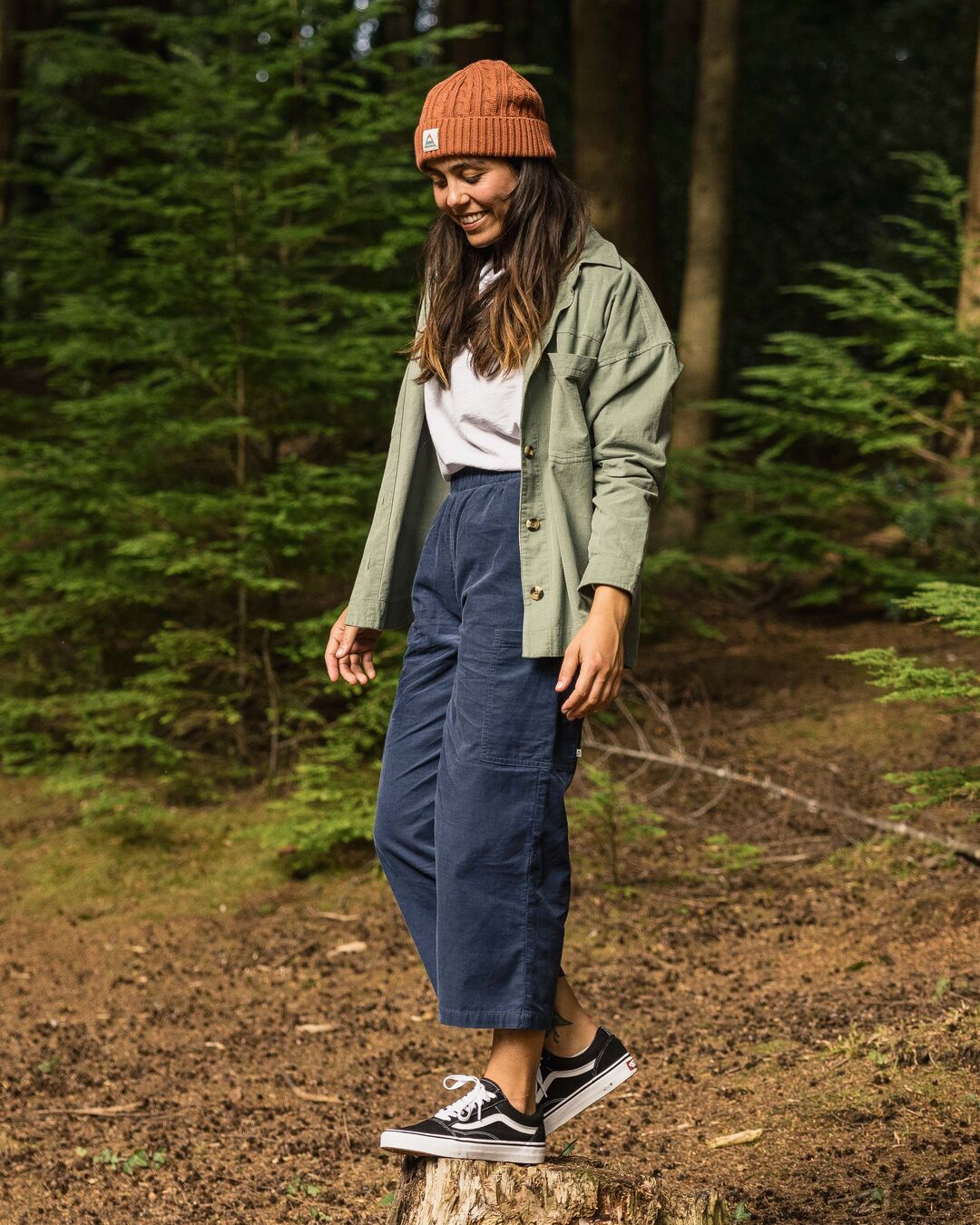 Someday Organic Corduroy Trouser - Dark Denim - Lifestyle