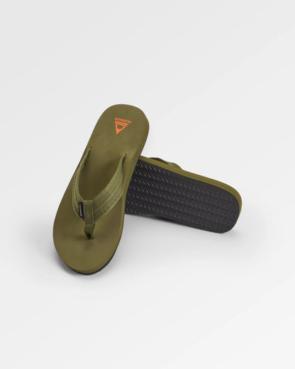 Santos Flip Flop - Khaki - Flatlay