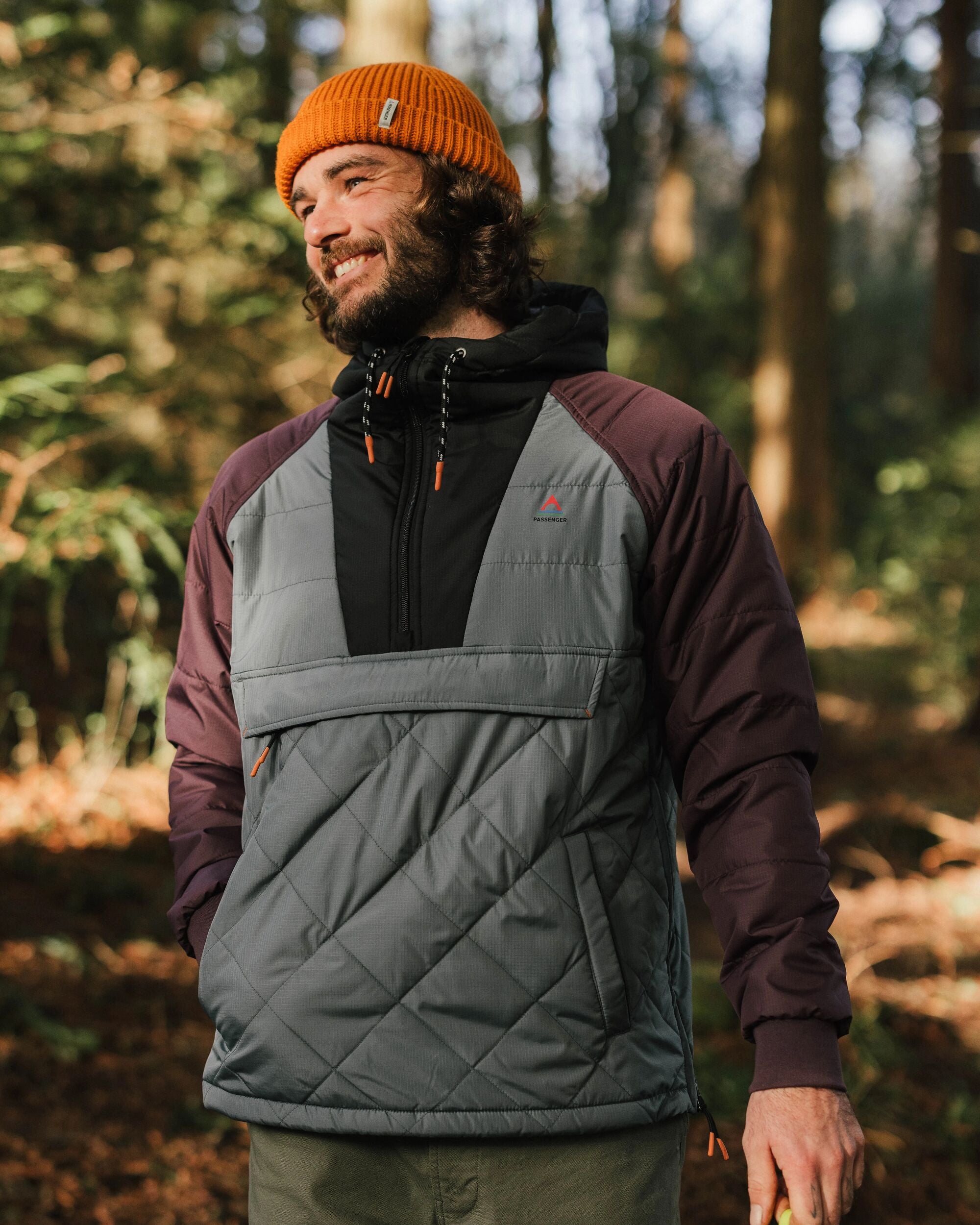Oceanic Recycled Insulated Anorak - Storm Grey/Deep Plum - Lifestyle