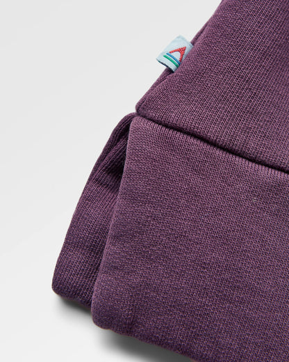 Outlook Recycled Cotton Hoodie - Deep Plum - Flatlay