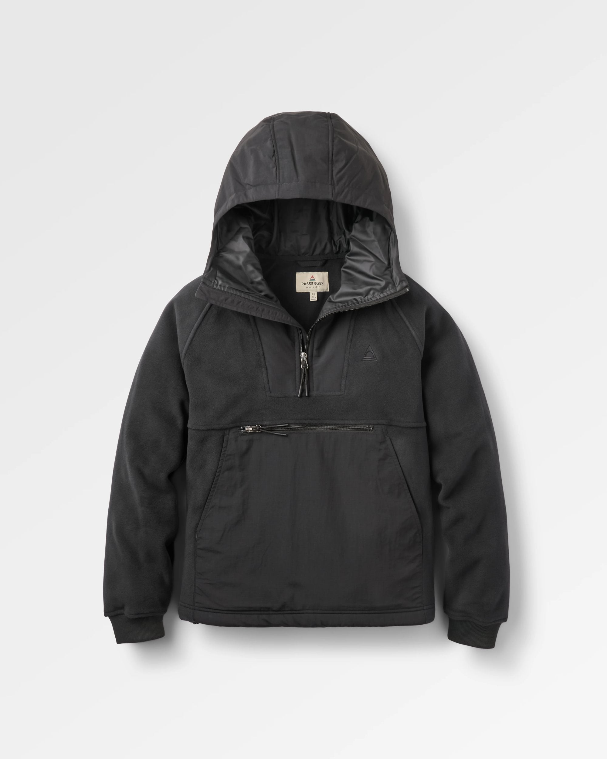 Alexander Hooded Polartec® Fleece - Black - Flatlay