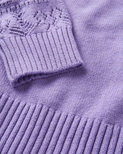 Grace Knitted Jumper - Retro Purple - Flatlay