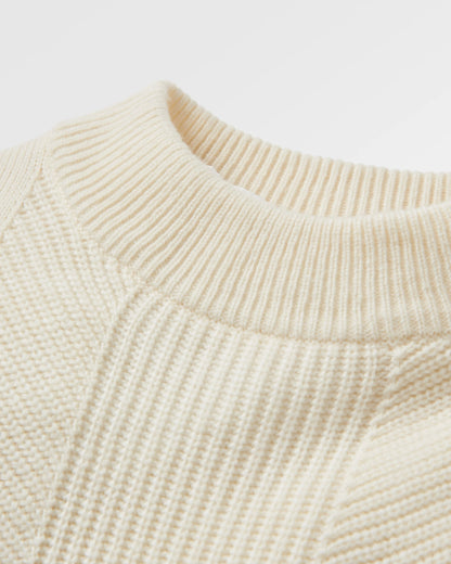 Hideout Oversized Recycled Knitted Jumper - Off White - Flatlay