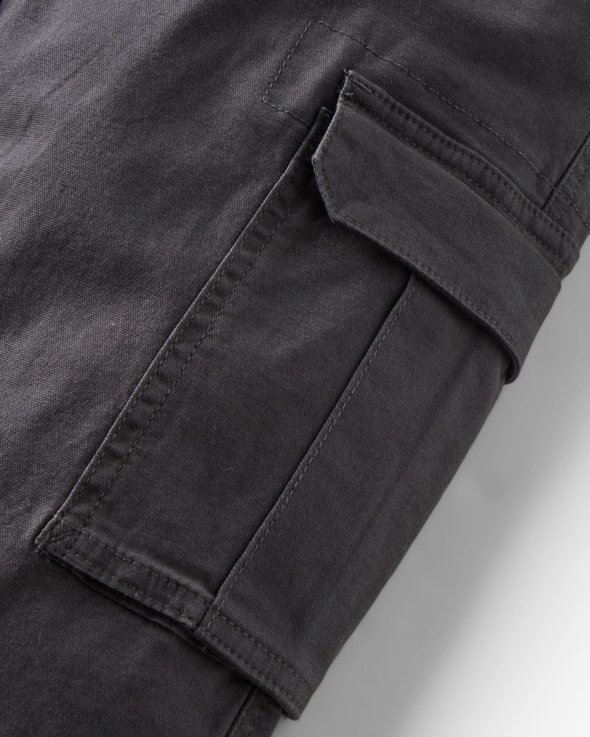 Lakeside Cargo Cotton Trouser - Faded Black - Flatlay