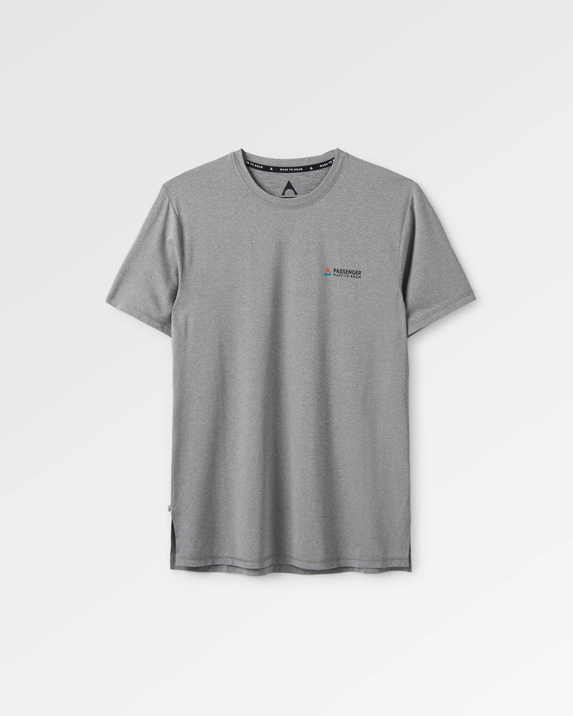 All Day Active Recycled T-Shirt - Grey Marl - Flatlay