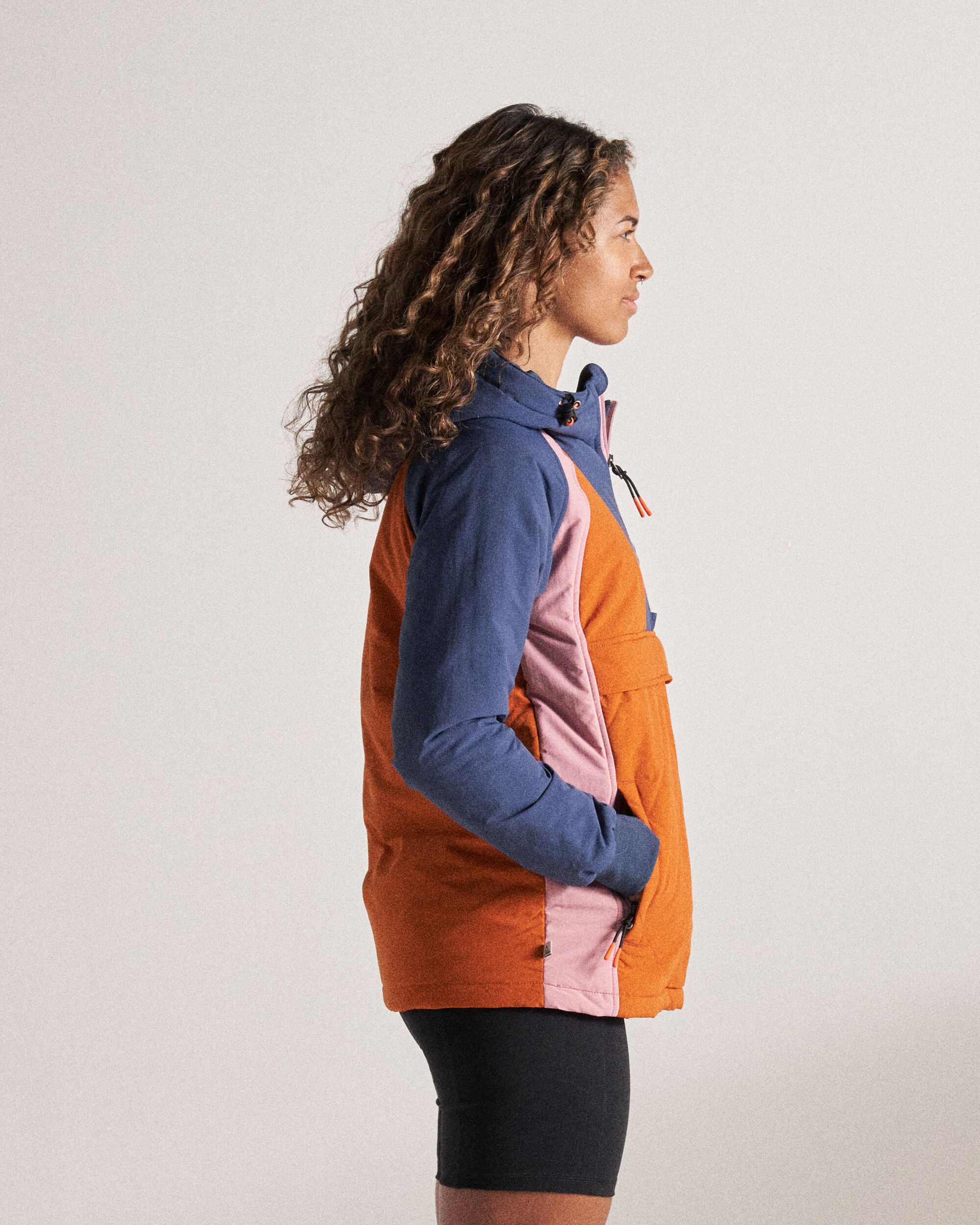 Ocean Recycled Insulated Anorak - Dark Denim/Sunset Orange - 
