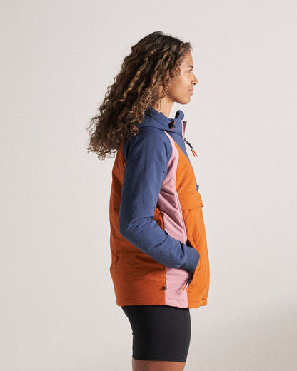 Ocean Recycled Insulated Anorak - Dark Denim/Sunset Orange - 