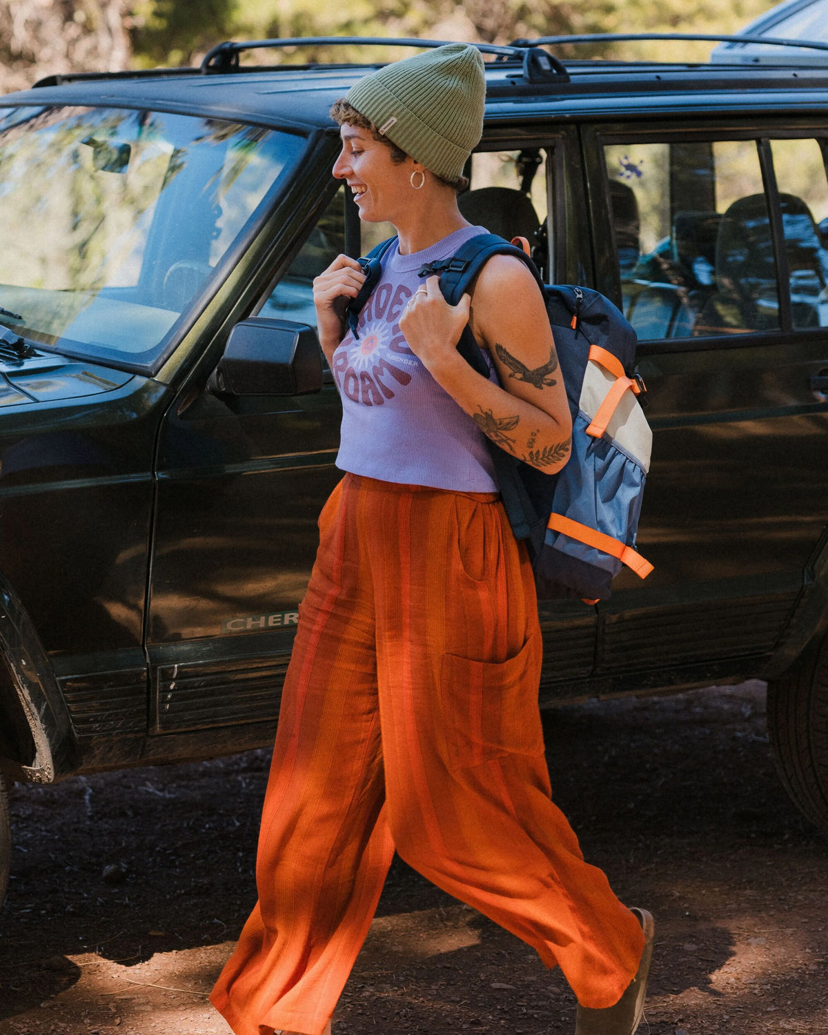 Someday Woven Trouser Ember Orange Stripe – Passenger