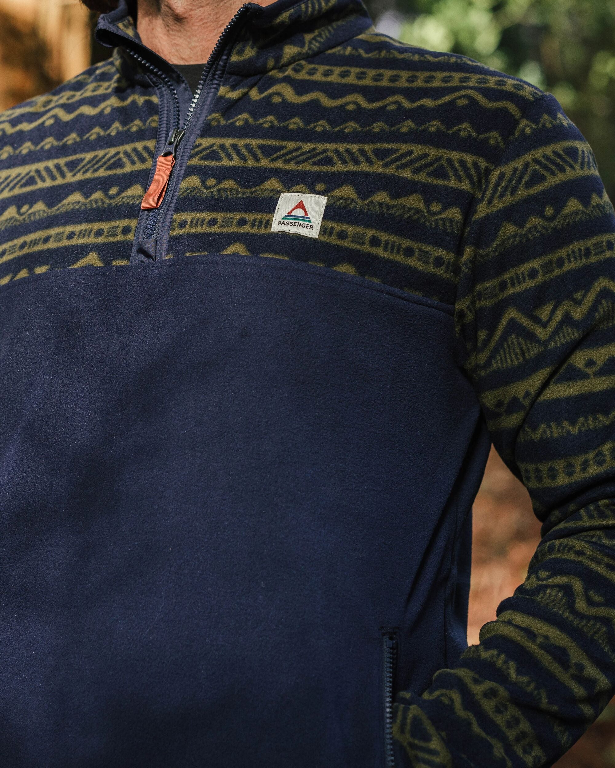 Set Off Polar 1/4 Zip Fleece Mountain Geo Khaki/Rich Navy – Passenger