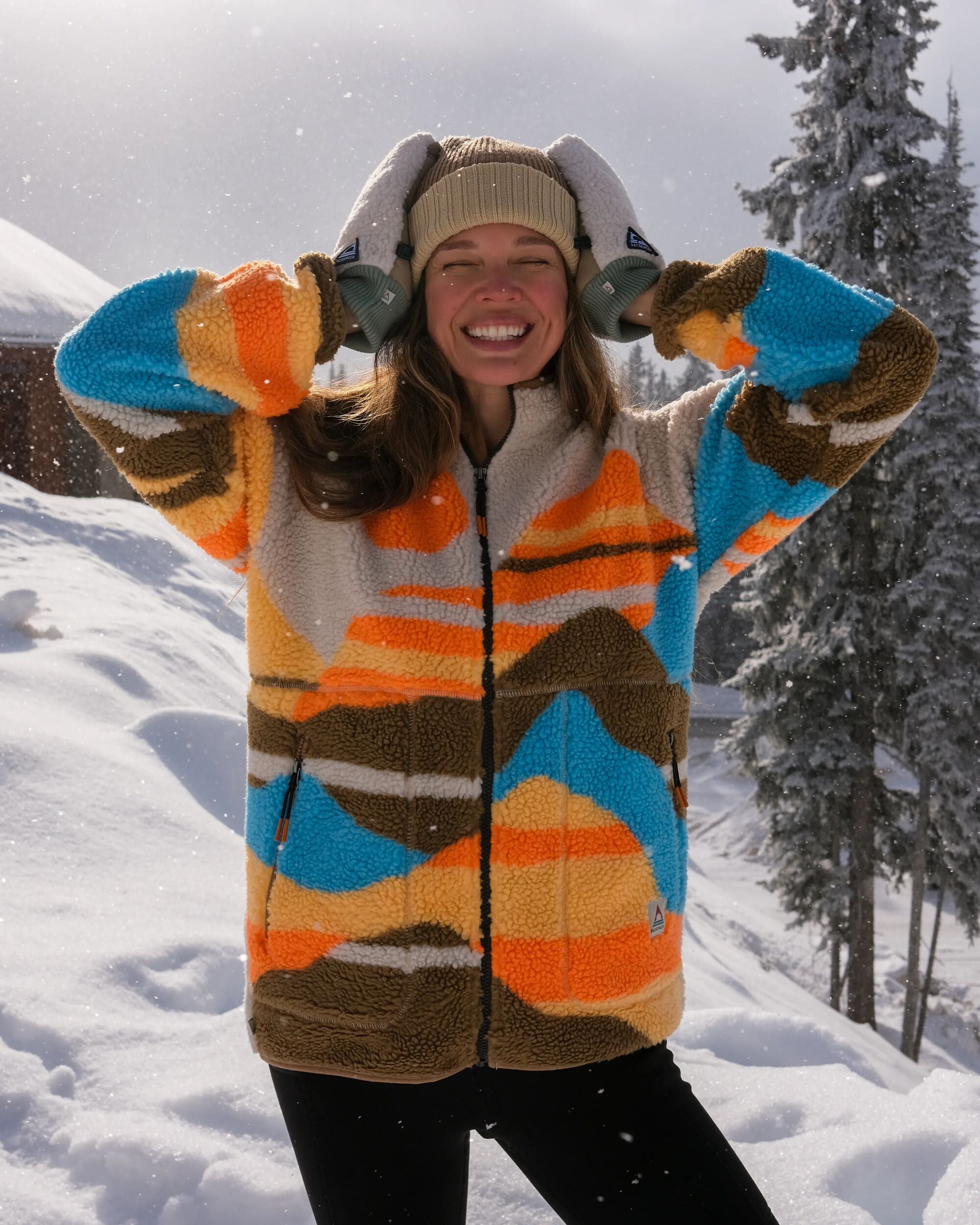 Fairbanks Full Zip Sherpa Fleece Mountain Sunset Multi – Passenger