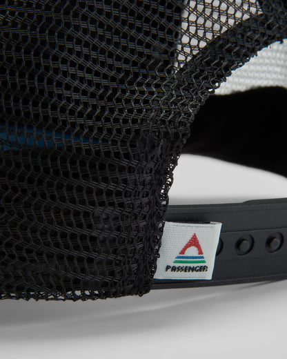 Escapism Snapback Trucker Cap - Black/Moonlight Blue - Flatlay