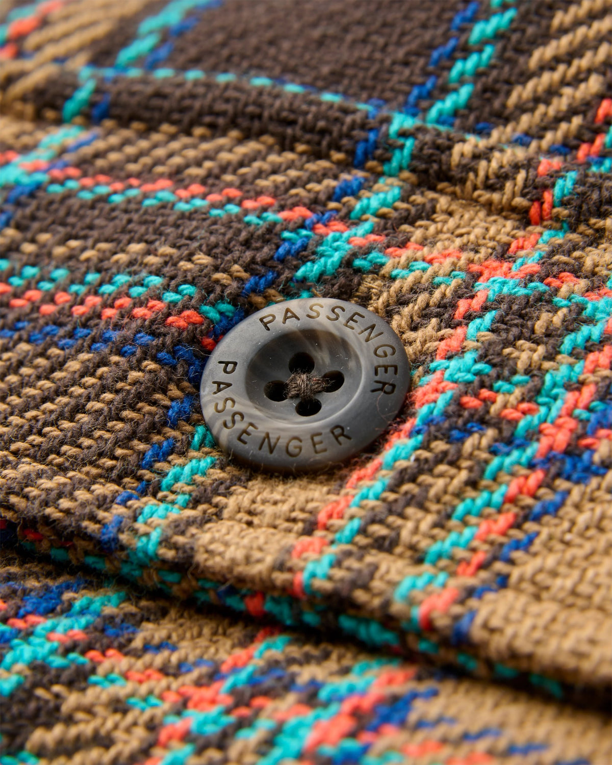 Island Heavy Twill Shirt - Caramel/Espresso Check - Flatlay