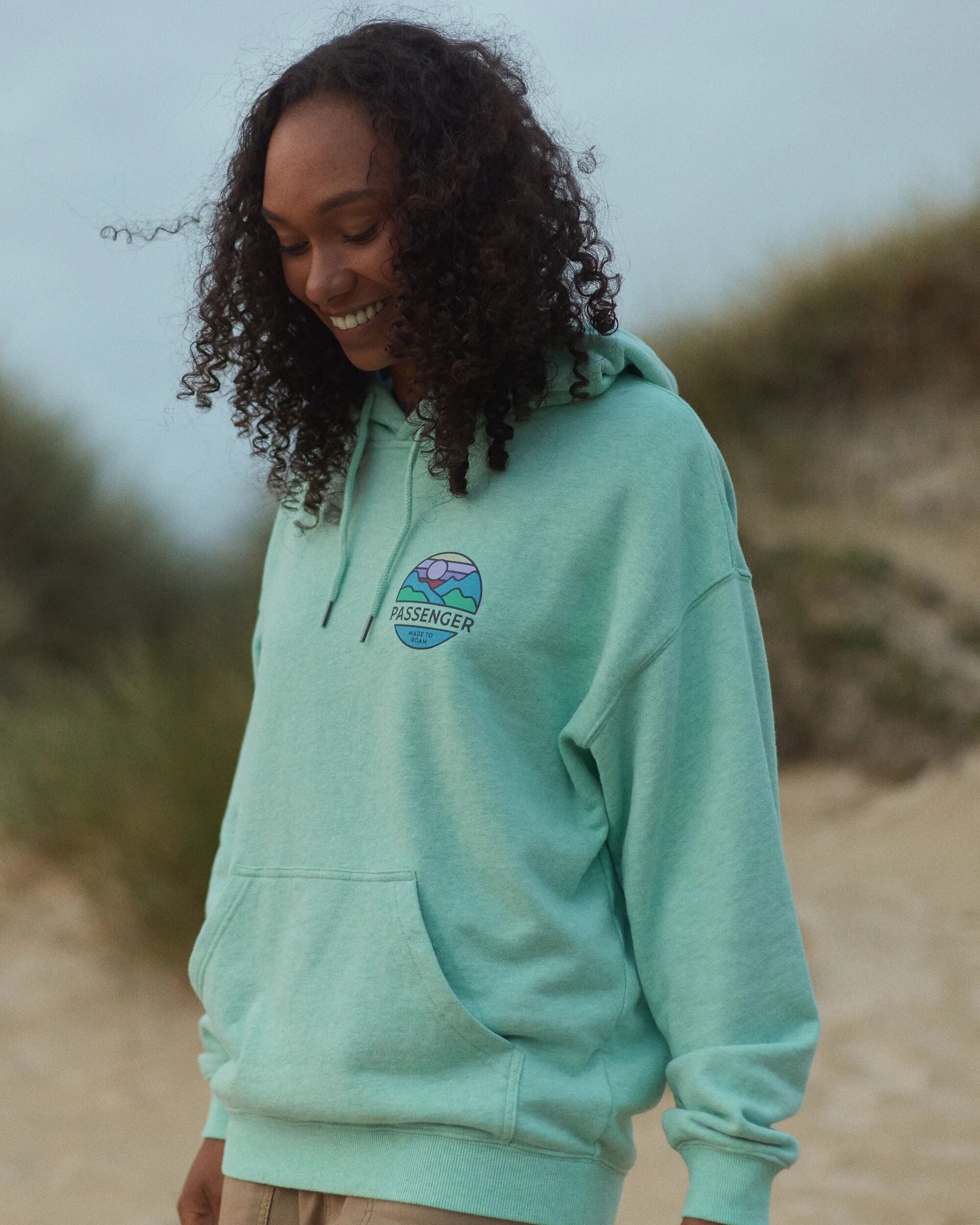 新品未使用／Women’s LaidBack Hoodie 3G Laidback Organic Cotton Hoodie Aqua Marl – Passenger