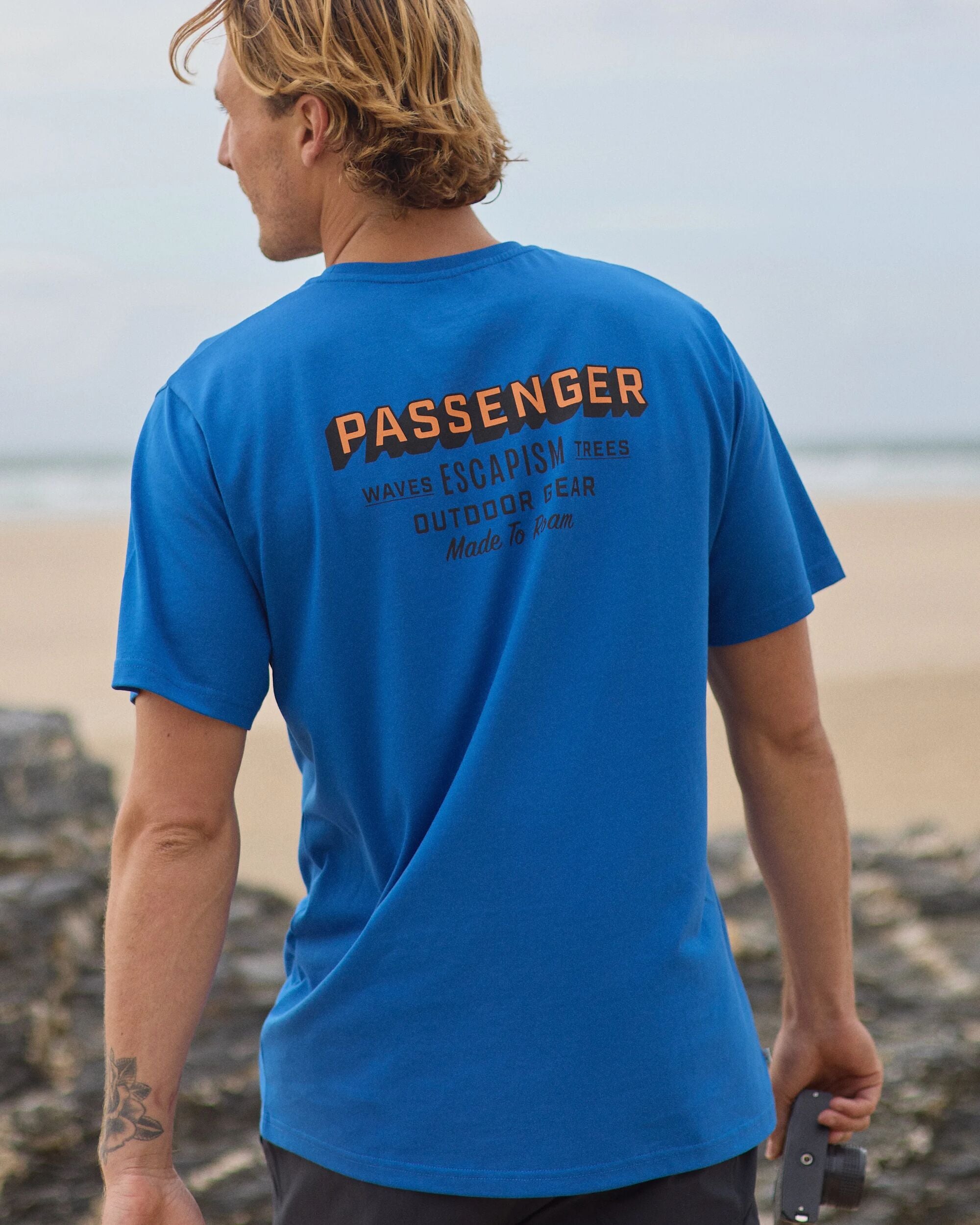 Outdoor Gear Organic Cotton T-Shirt - Azure Blue - Lifestyle