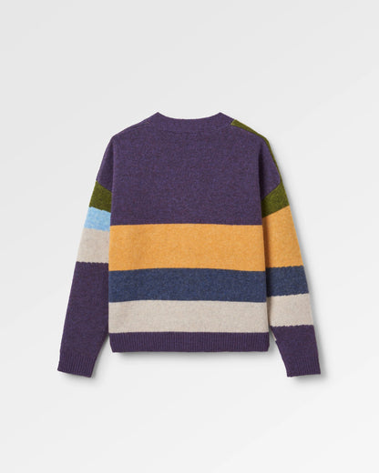 Scenic Recycled Knitted Cardigan - Scenic Deep Plum - Flatlay