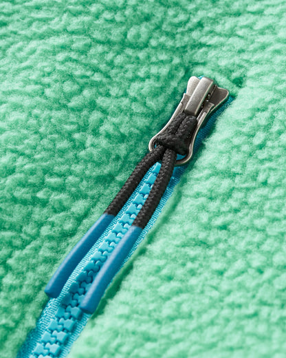 Maine 1/2 Zip Recycled Sherpa Fleece - Green Spruce - Flatlay