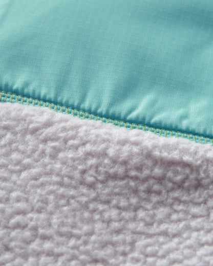 Fairbanks Recycled Sherpa Gilet - Stem Green/Vintage White - Flatlay