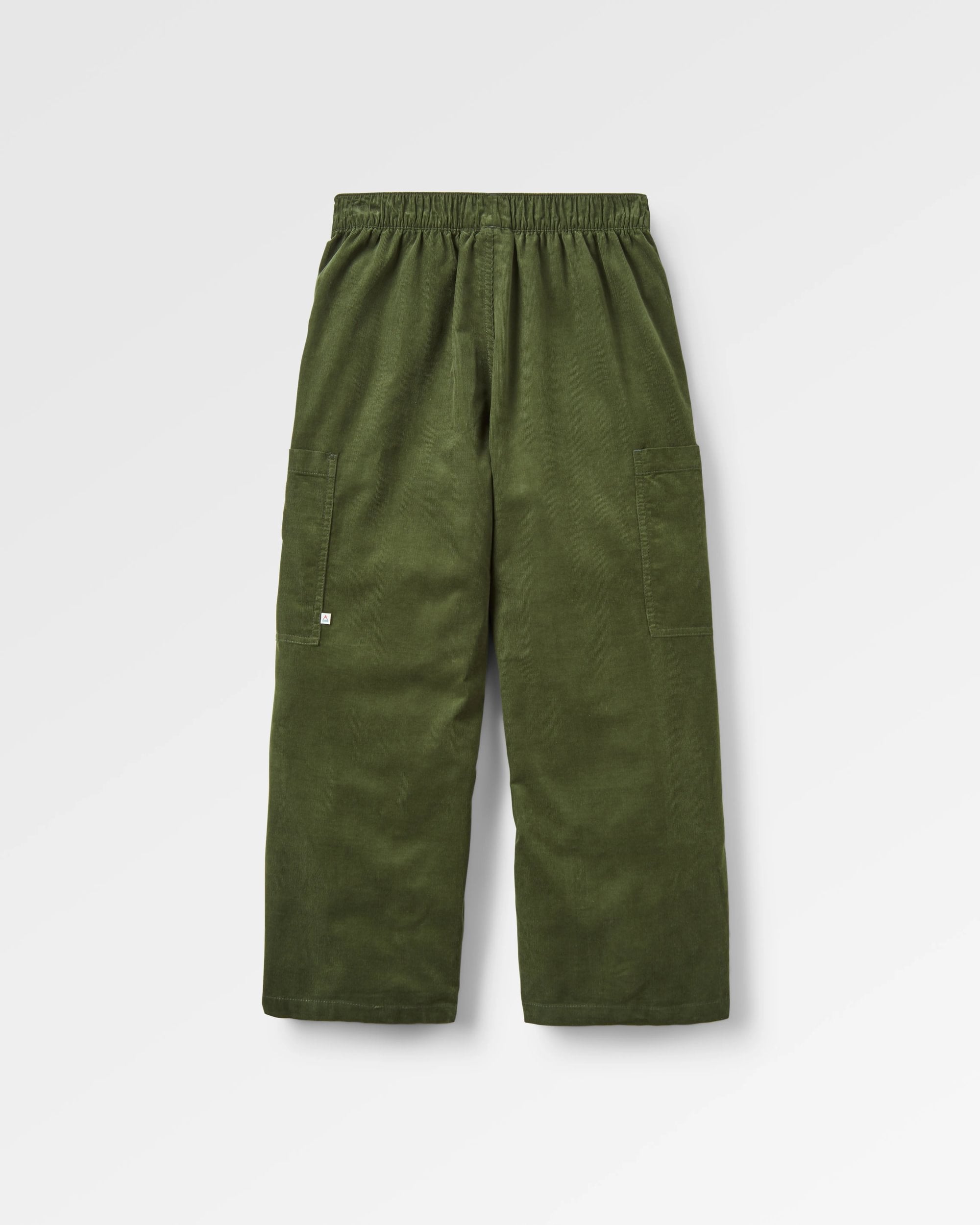Someday Organic Cotton Corduroy Cropped Trouser - Fir Tree - Flatlay