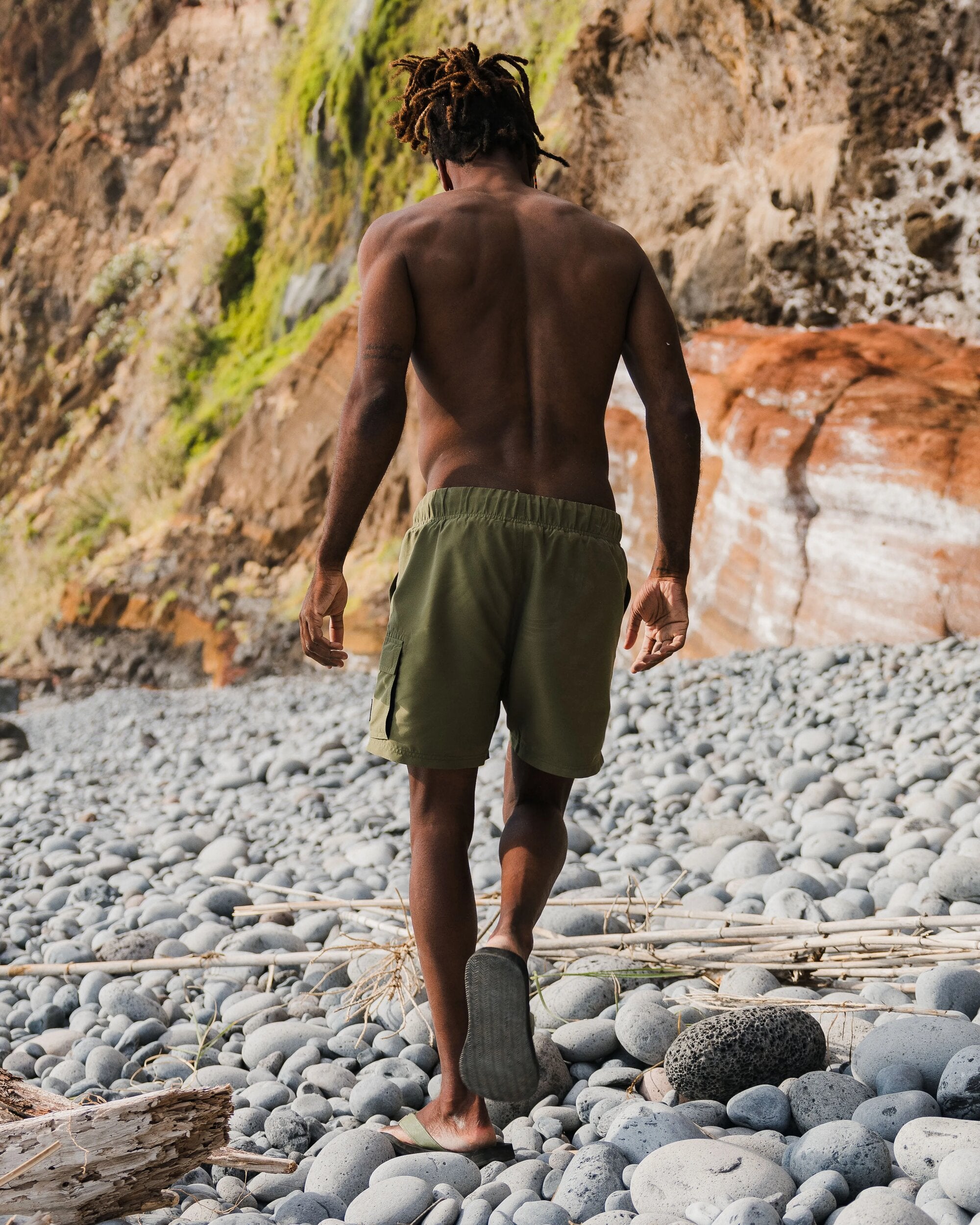 Cali Cargo Swim Short - Khaki - Lifestyle