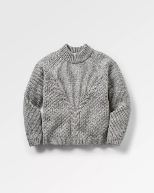 Cozy Cable Recycled Knitted Jumper - Grey Marl